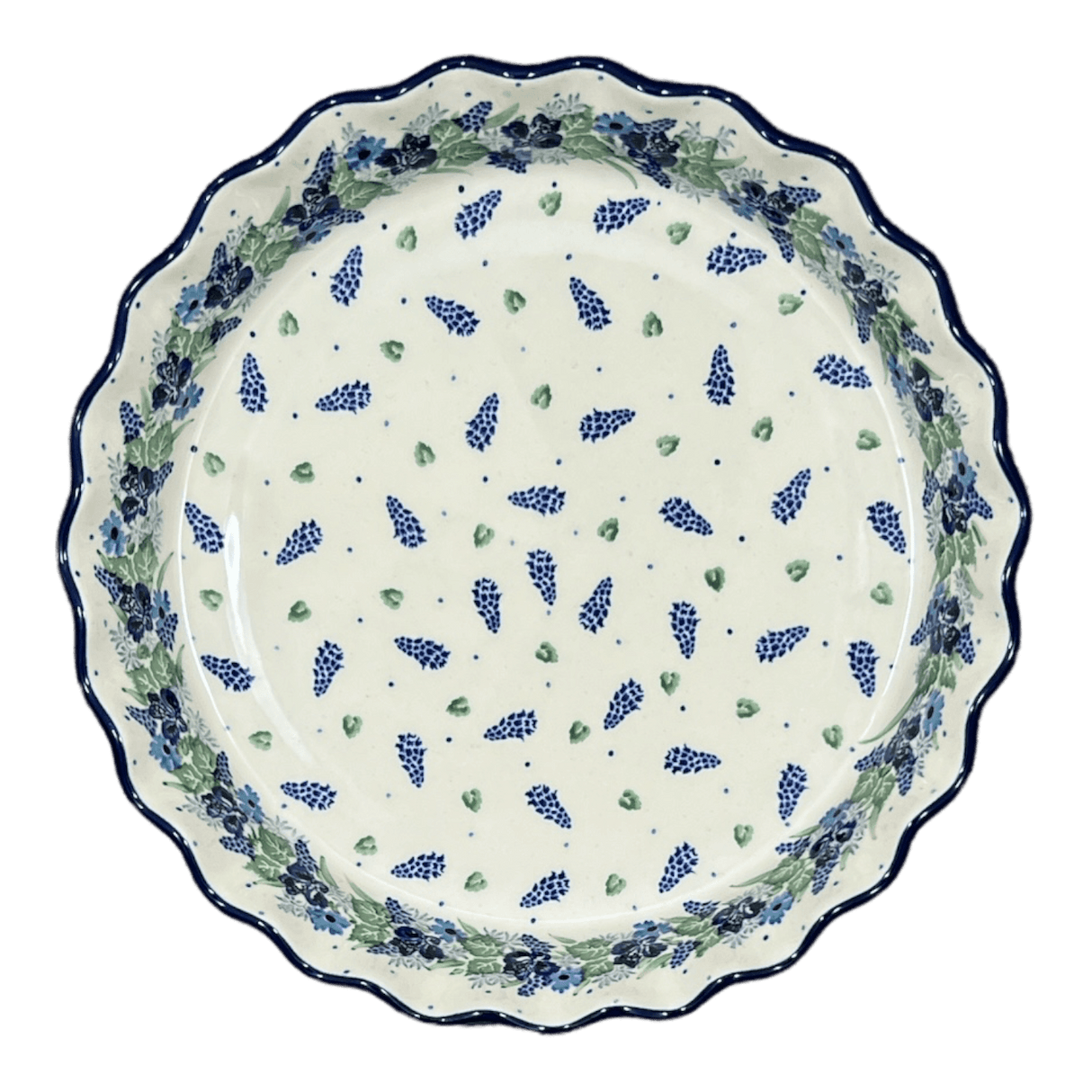 Quiche/Pie Dish, 10" in "Hyacinth in the Wind" by Ceramika Artystyczna | A636-2037X