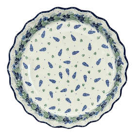 Polish Pottery Quiche/Pie Dish, 10" in "Hyacinth in the Wind" by Ceramika Artystyczna | A636-2037X Additional Image at PolishPotteryOutlet.com