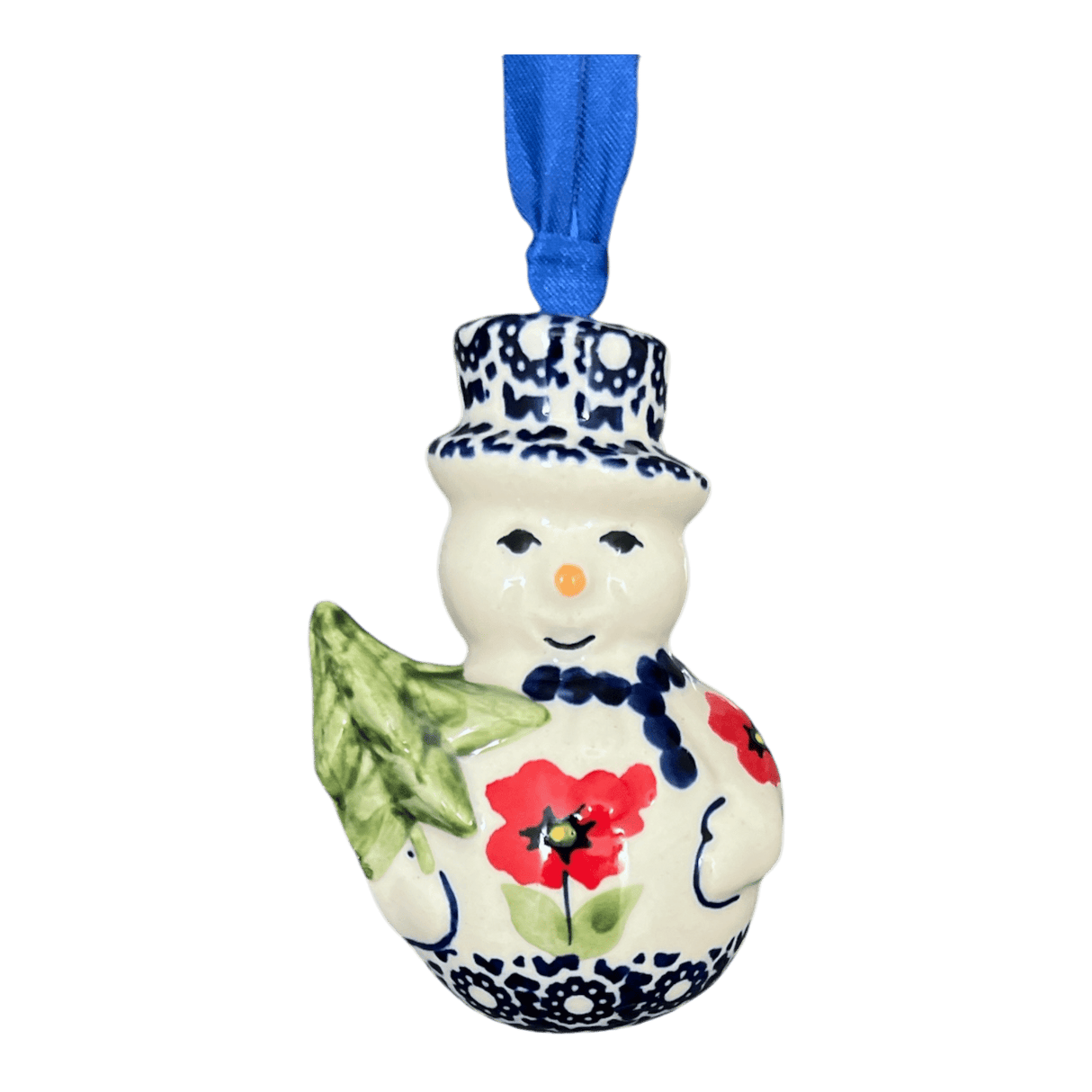 Ornament, Snowman with Tree, 2" in "Poppy Garden" by Manufaktura | K143T-EJ01