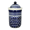 Polish Pottery Zaklady 1 Liter Container (Grecian Dot) | Y1243-D923 at PolishPotteryOutlet.com