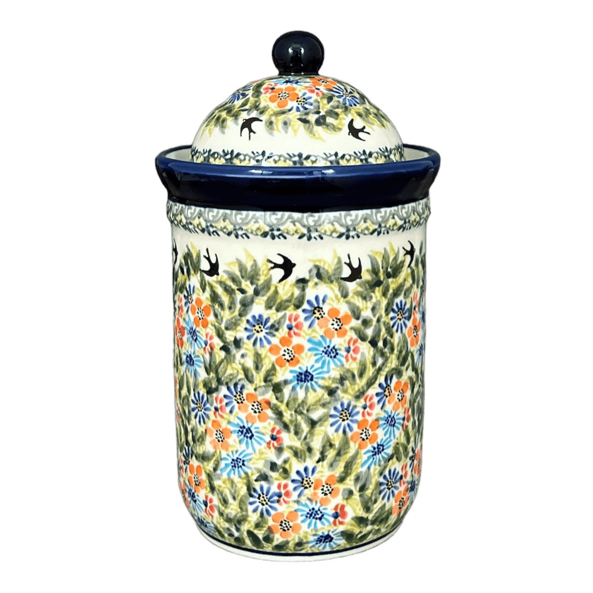 Canister, 1 Liter in "Floral Swallows" by Zaklady | Y1243-DU182