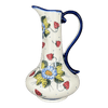 Polish Pottery Pitcher, Lotos, 0.8 Liter, WR (WR7E) in "Strawberries & Blossoms" by W.R. Ceramika | WR7E-WR2 at PolishPotteryOutlet.com