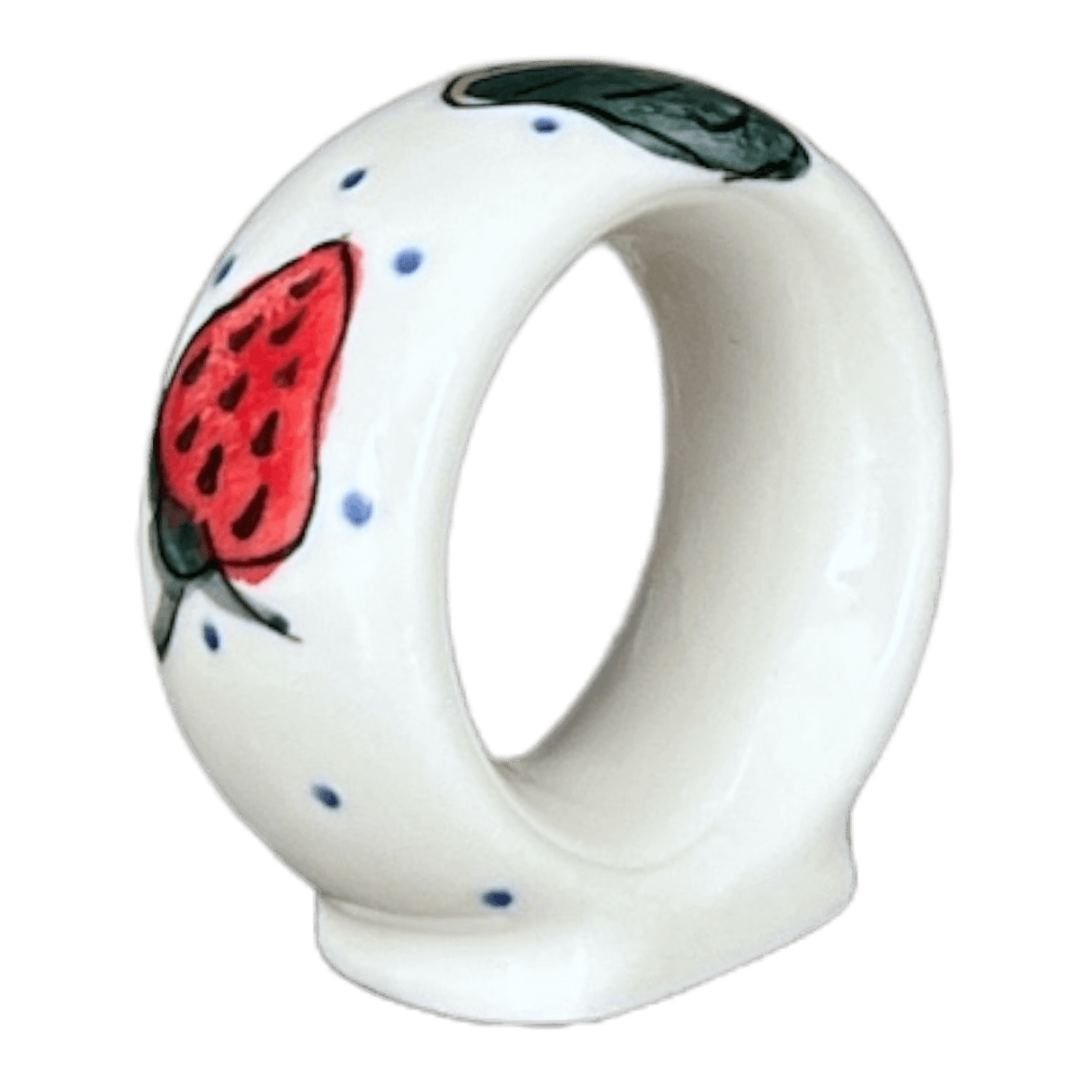 Napkin Ring, 2", WR (WR18B) in "Strawberries & Blossoms" by W.R. Ceramika | WR18B-WR2