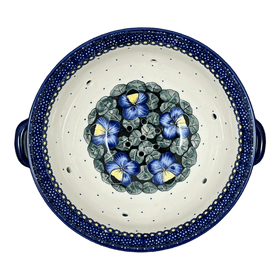Polish Pottery Berry Bowl (Pansies) | D038S-JZB Additional Image at PolishPotteryOutlet.com