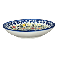 A picture of a Polish Pottery Bowl, Round, Pasta Bowl, WR (WR5E) in "Fall Festives" by W.R. Ceramika | WR5E-WR53 as shown at PolishPotteryOutlet.com/products/w-r-pasta-bowl-fall-festives-wr5e-wr53