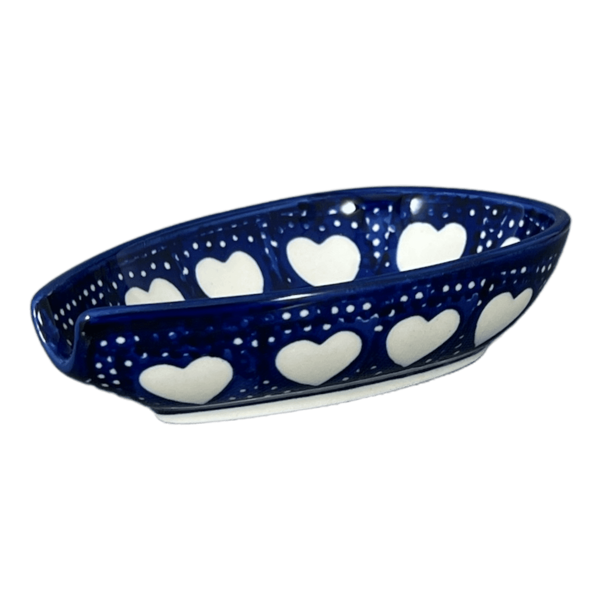 Spoon Rest, Small, 3.5" in "Sea of Hearts" by Manufaktura | P093T-SEA