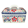 Polish Pottery Butter Box (Full Bloom) | M078S-EO34 at PolishPotteryOutlet.com