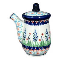 A picture of a Polish Pottery Zaklady Soy Sauce Pitcher (Lilac Garden) | Y1947-DU155 as shown at PolishPotteryOutlet.com/products/soy-sauce-pitcher-du155-y1947-du155