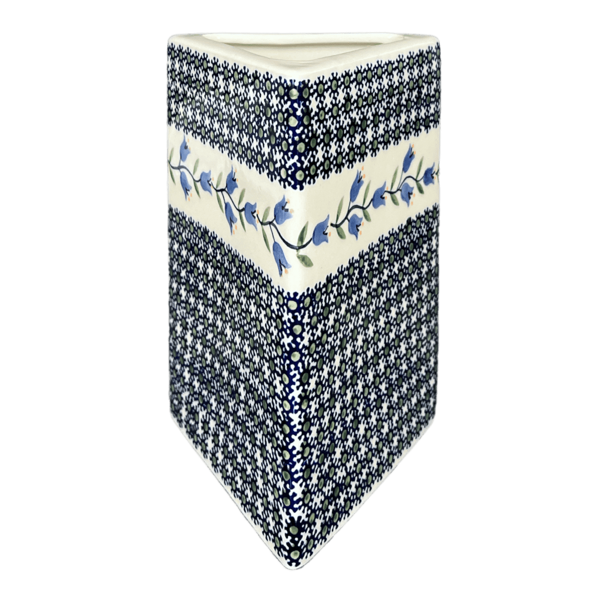 Vase, Triangular, 8" x 4.75" in "Lily of the Valley" by Manufaktura | W027T-ASD
