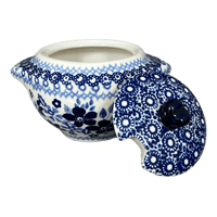 A picture of a Polish Pottery Bowl, Round, Sugar Bowl, 3" in "Duet in Blue" by Manufaktura | C003S-SB01 as shown at PolishPotteryOutlet.com/products/3-sugar-bowl-duet-in-blue-c003s-sb01