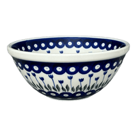 A picture of a Polish Pottery Bowl, Round, Kitchen, 7.75" in "Tulip Dot" by Ceramika Artystyczna | A057-377Z as shown at PolishPotteryOutlet.com/products/c-a-7-75-kitchen-bowl-tulip-dot-a057-377z