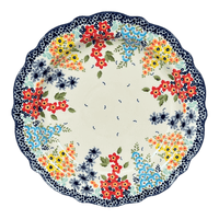 A picture of a Polish Pottery 13.5" Ornate Plate (Brilliant Garden) | T142S-DPLW as shown at PolishPotteryOutlet.com/products/13-5-ornate-plate-brilliant-garden-t142s-dplw