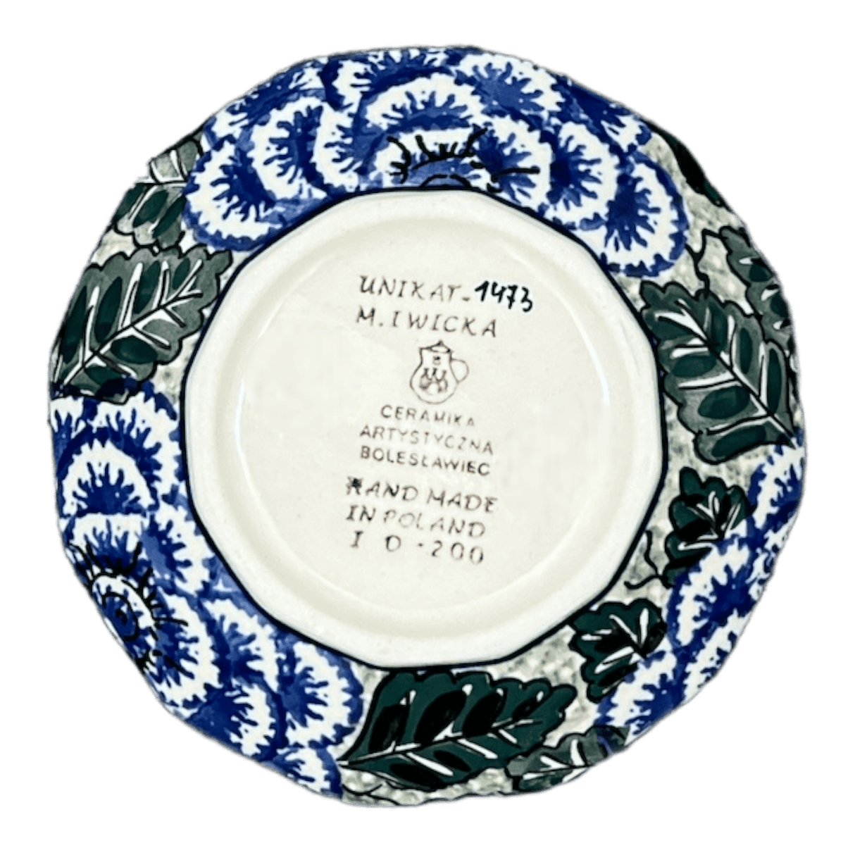 Bowl, Multiangular, 5" in "Blue Dahlia" by Ceramika Artystyczna | A221-U1473