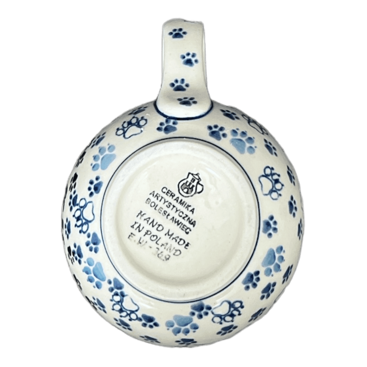 Mug, Belly Mug, 16 oz Large in "Cat Tracks" by Ceramika Artystyczna | A073-1771