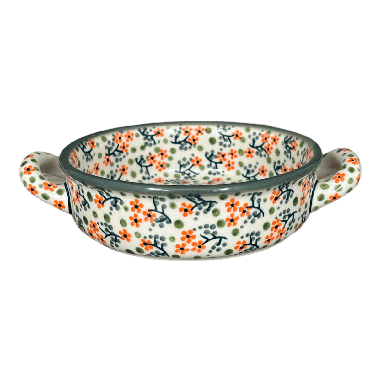 Casserole, Round, Small, 5" x 7.5" in "Peach Blossoms - Solid Rim" by Manufaktura | Z153S-AS46A