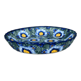 Polish Pottery Pan, Tart, 9.8", WR (WR52D) in "Impressionist's Dream" by W.R. Ceramika | WR52D-AB3 Additional Image at PolishPotteryOutlet.com