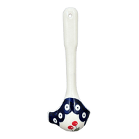 A picture of a Polish Pottery Ladle, Gravy, 7.5" in "Cherry Dot" by Manufaktura | L015T-70WI as shown at PolishPotteryOutlet.com/products/gravy-ladle-cherry-dot