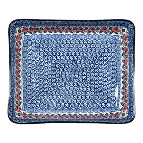 Polish Pottery Baker, Lasagna Pan, 10.25" x 12.75" in "Rosie's Garden" by Ceramika Artystyczna | A406-1490X Additional Image at PolishPotteryOutlet.com