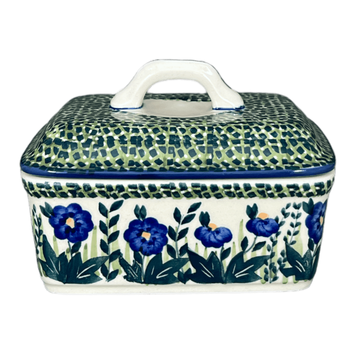 Butter Box, 5.75" x 4.25" in "Bouncing Blue Blossoms" by Manufaktura | M078U-IM03