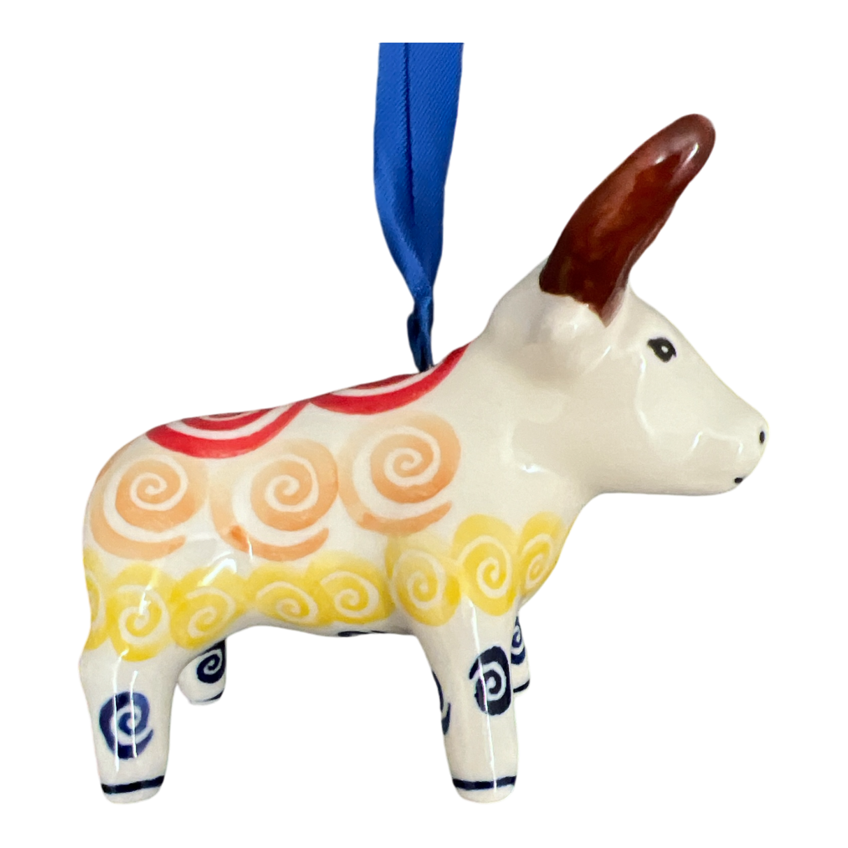 Ornament, Bull in "Psychedelic Swirl" by Manufaktura | K167M-CMZK