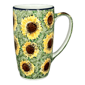 Polish Pottery Mug, 14 oz in "Sunflower Field" by Ceramika Artystyczna | AC52-U4737 Additional Image at PolishPotteryOutlet.com