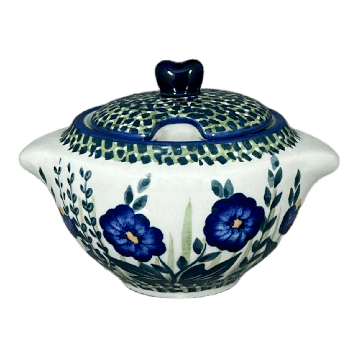 Bowl, Round, Sugar Bowl, 3" in "Bouncing Blue Blossoms" by Manufaktura | C003U-IM03