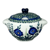 Polish Pottery 3" Sugar Bowl (Bouncing Blue Blossoms) | C003U-IM03 at PolishPotteryOutlet.com