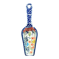 A picture of a Polish Pottery 6" Scoop (Brilliant Garden) | L018S-DPLW as shown at PolishPotteryOutlet.com/products/6-scoop-brilliant-garden-l018s-dplw