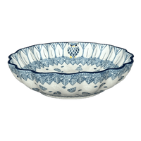 A picture of a Polish Pottery CA 7.5" Blossom Bowl (Lone Owl) | A249-U4872 as shown at PolishPotteryOutlet.com/products/c-a-7-5-blossom-bowl-lone-owl-a249-u4872