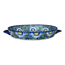 Polish Pottery Casserole, Round Dish Handles, 11", WR (WR52C) in "Impressionist's Dream" by W.R. Ceramika | WR52C-AB3 Additional Image at PolishPotteryOutlet.com