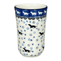 A picture of a Polish Pottery CA 12 oz. Tumbler (Wiener Dog Delight) | A076-2151X as shown at PolishPotteryOutlet.com/products/c-a-12-oz-tumbler-wiener-dog-delight-a076-2151x