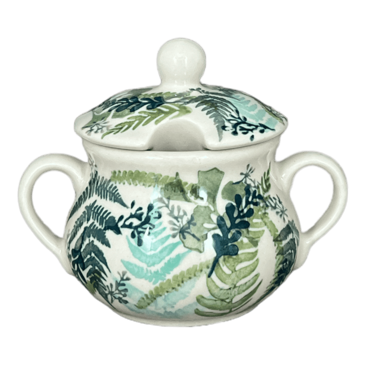 Bowl, Round, Sugar Bowl, 3.5" in "Scattered Ferns" by Manufaktura | C015S-GZ39