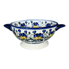 Polish Pottery Bowl, Round, Colander/Berry, 7.75", WR (WR62A) in "Pansy Wreath" by W.R. Ceramika | WR62A-EZ2 at PolishPotteryOutlet.com