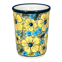 A picture of a Polish Pottery Zaklady 10 oz. Tumbler (Sunny Meadow) | Y1519-ART332 as shown at PolishPotteryOutlet.com/products/10-oz-tumbler-sunny-meadow-y1519-art332