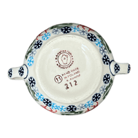 A picture of a Polish Pottery 3.5" Traditional Sugar Bowl (Reindeer Games) | C015T-BL07 as shown at PolishPotteryOutlet.com/products/3-5-the-traditional-sugar-bowl-reindeer-games-c015t-bl07