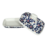 Butter Dish, American, 4" x 7.5" in "Floral Fireworks" by Manufaktura | M074U-BSAS