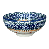 A picture of a Polish Pottery Dipping Bowl (Ruby Bouquet) | M153S-DPCS as shown at PolishPotteryOutlet.com/products/dipping-bowl-ruby-bouquet-m153s-dpcs