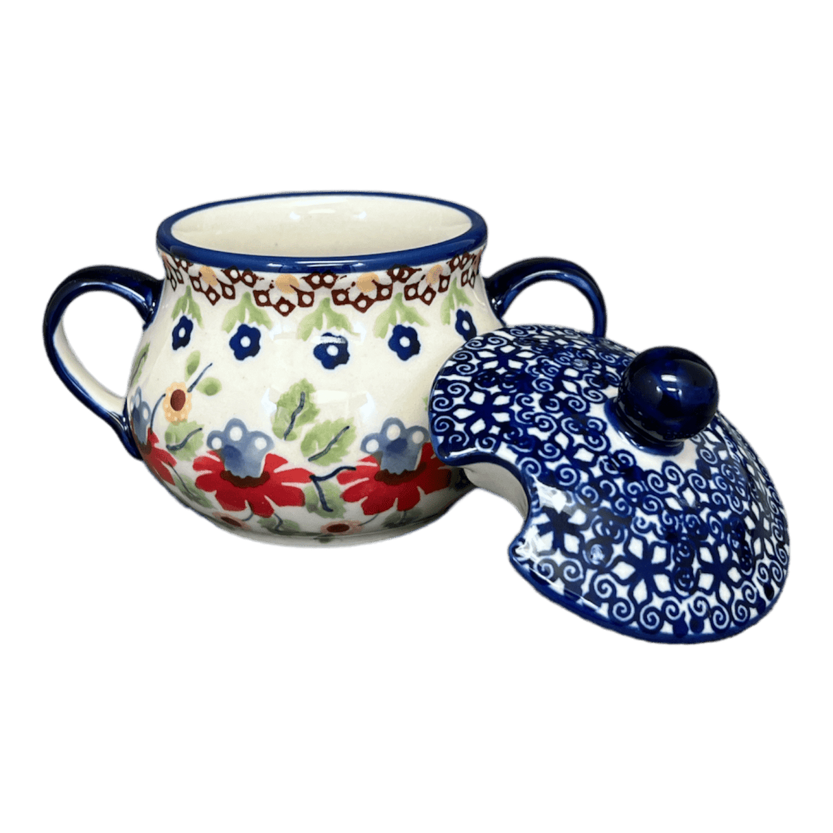 Bowl, Round, Sugar Bowl, 3.5" in "Mediterranean Blossoms" by Manufaktura | C015S-P274