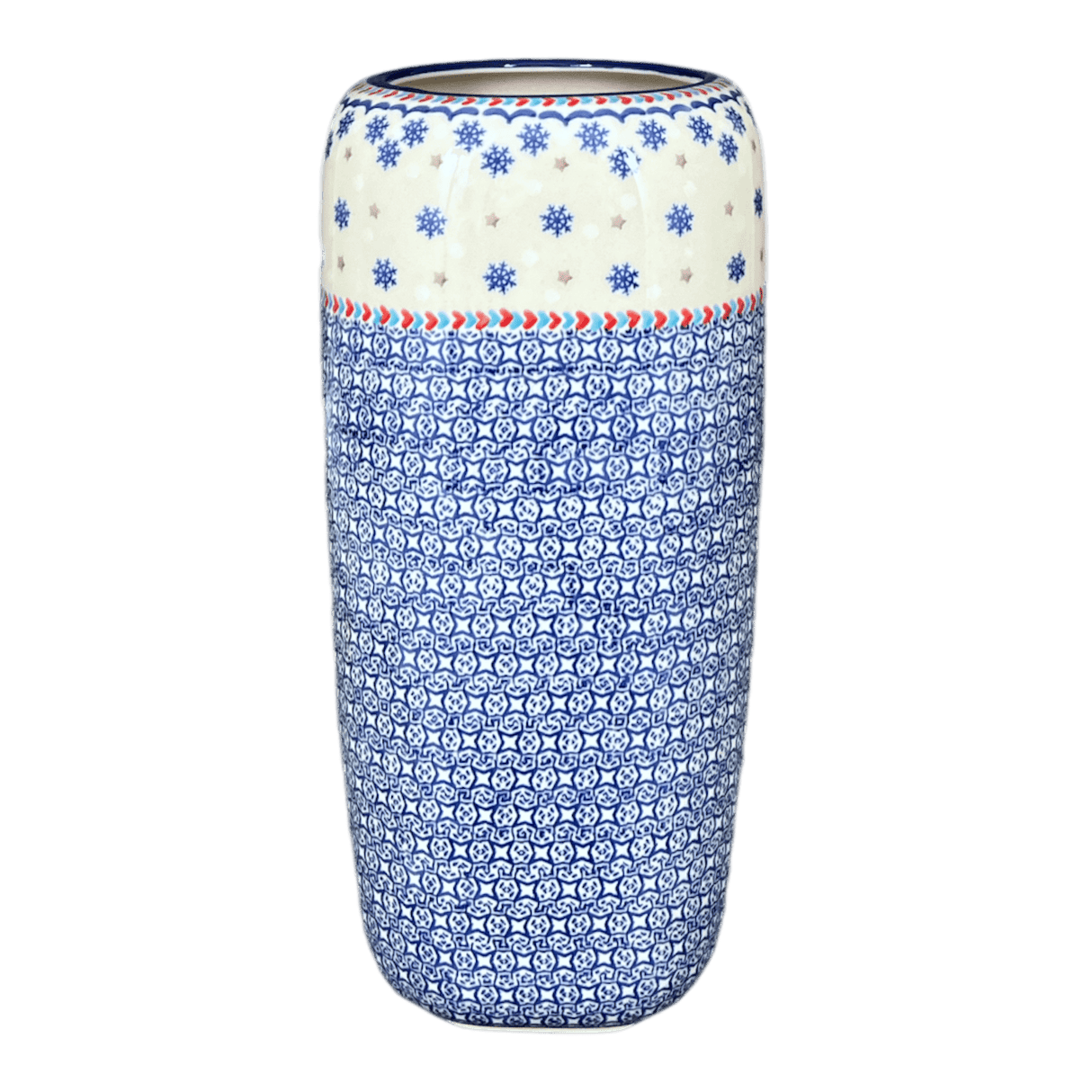 Vase, Tall, 11.75" in "Snowflake Love" by Manufaktura | W044U-PS01