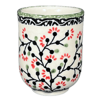 A picture of a Polish Pottery 6 oz. Wine Cup (Cherry Blossoms) | K111S-DPGJ as shown at PolishPotteryOutlet.com/products/6-oz-wine-cup-cherry-blossoms-k111s-dpgj