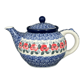 Polish Pottery Teapot, 40 oz in "Rosie's Garden" by Ceramika Artystyczna | A060-1490X Additional Image at PolishPotteryOutlet.com