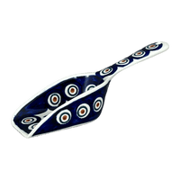 A picture of a Polish Pottery 7" Scoop (Floral Peacock) | L004T-54KK as shown at PolishPotteryOutlet.com/products/7-coffee-scoop-floral-peacock-l004t-54kk