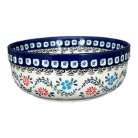 A picture of a Polish Pottery Zaklady 7.25" Round Magnolia Bowl (Climbing Aster) | Y834A-A1145A as shown at PolishPotteryOutlet.com/products/7-25-round-magnolia-bowl-climbing-aster-y834a-a1145a