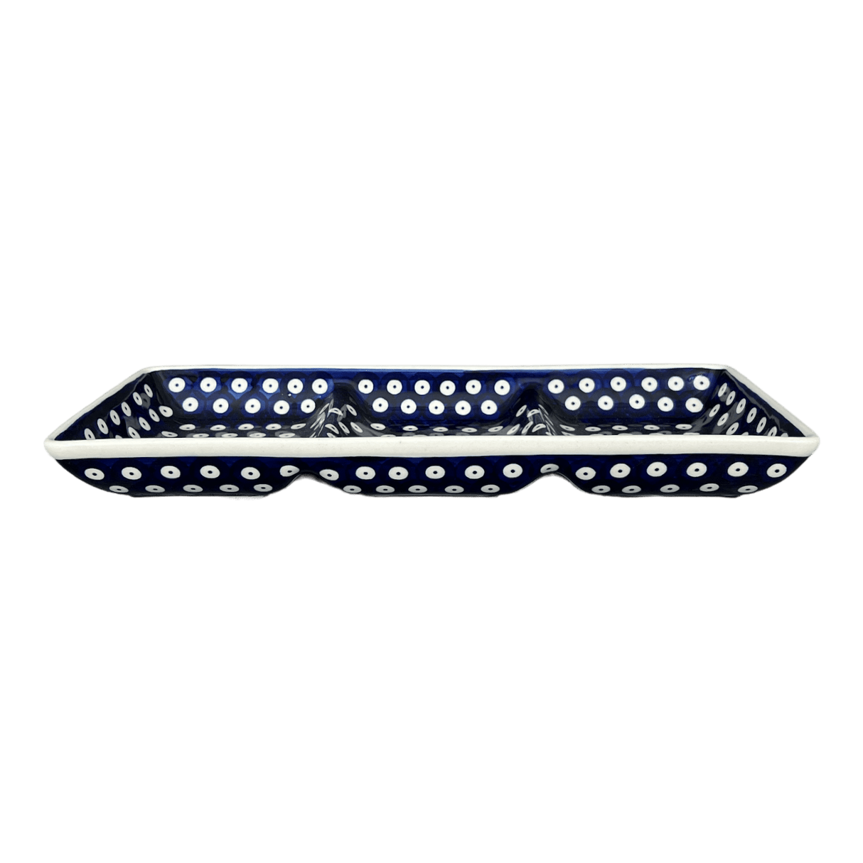 Dish, Divided, 3 Section, 14" x 6.5" in "Dot to Dot" by Manufaktura | P155T-70A