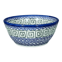 A picture of a Polish Pottery Bowl, Round, 6", WR (WR12B) in "Greek Columns" by W.R. Ceramika | WR12B-NP20 as shown at PolishPotteryOutlet.com/products/6-bowl-greek-columns-wr12b-np20