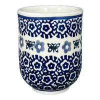 A picture of a Polish Pottery 6 oz. Wine Cup (Butterfly Border) | K111T-P249 as shown at PolishPotteryOutlet.com/products/6-oz-wine-cup-butterfly-border-k111t-p249