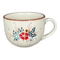 A picture of a Polish Pottery Cup, Latte, 18 oz in "Country Pride" by Manufaktura | F044T-GM13 as shown at PolishPotteryOutlet.com/products/large-latte-soup-cups-country-pride