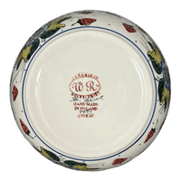 A picture of a Polish Pottery Bowl, Round, 7.75", WR (WR12D) in "Strawberries & Blossoms" by W.R. Ceramika | WR12D-WR2 as shown at PolishPotteryOutlet.com/products/7-75-bowl-strawberries-blossoms-wr12d-wr2