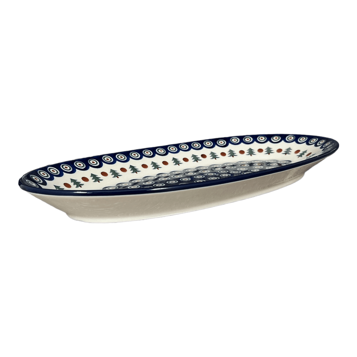 Platter, Oval, 17.5" in "Peacock Pine" by Ceramika Artystyczna | A200-366X