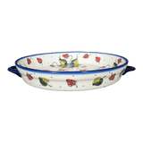 Casserole, Round Dish Handles, 11", WR (WR52C) in "Strawberries & Blossoms" by W.R. Ceramika | WR52C-WR2